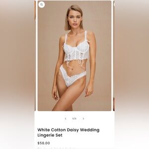 Moxy White Cotton Daisy Lingerie set